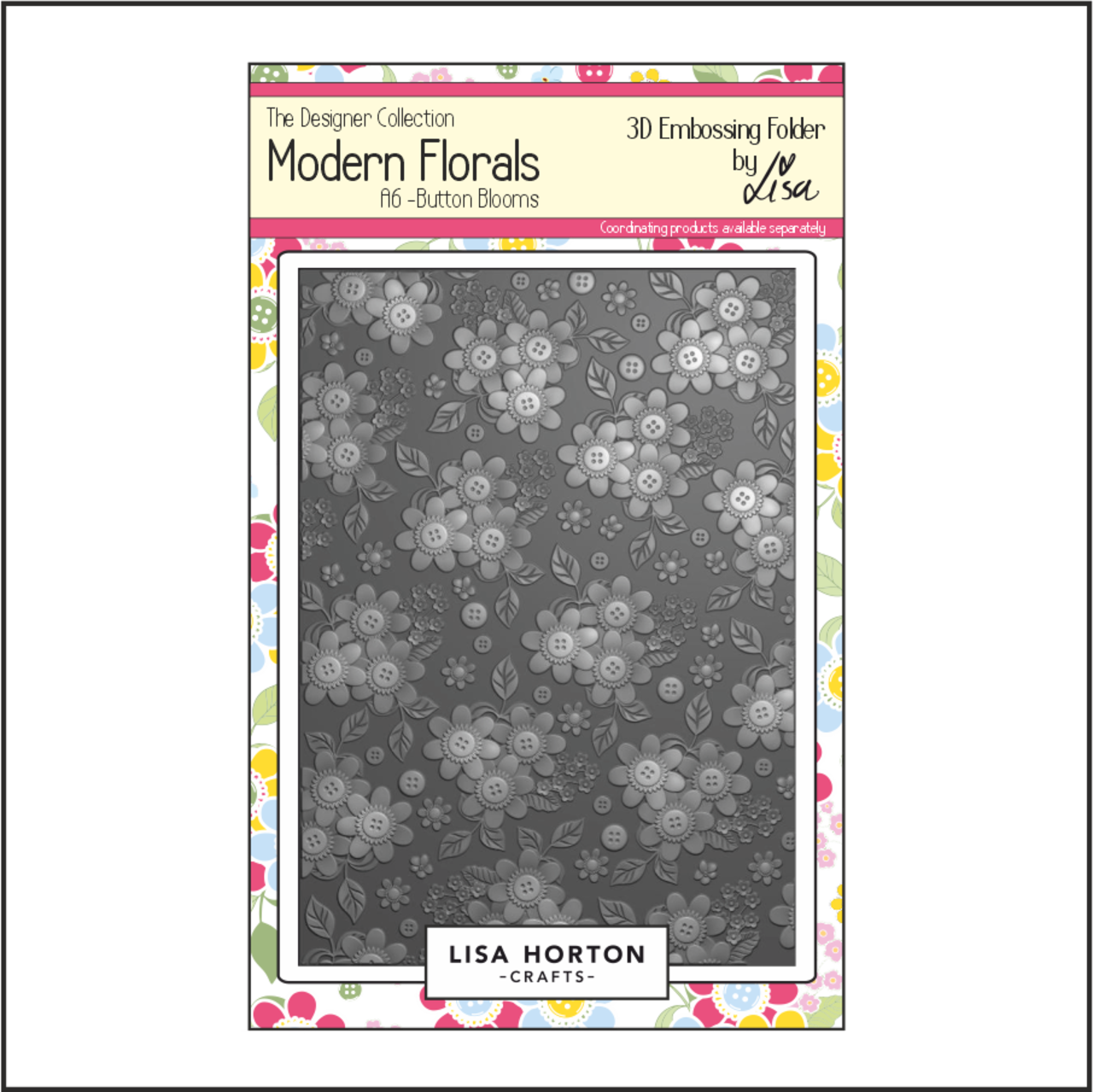 Lisa Horton --That Craft Place Lisa Horton Crafts Modern Florals - Button Blooms - A6 3D Embossing Folder
